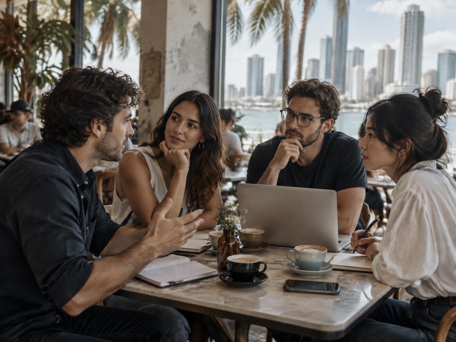 A founder team working together in Miami