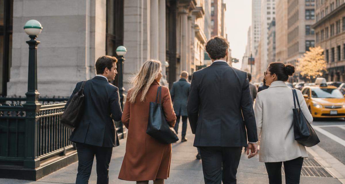 A group of technology leaders walking through Manhattan