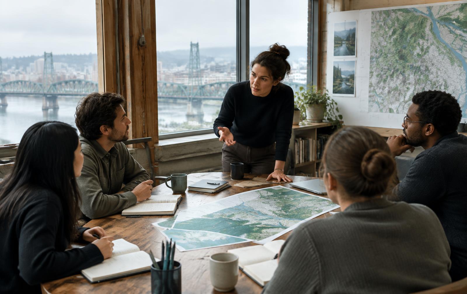 Go-to-market consultant leading a founder workshop in Portland